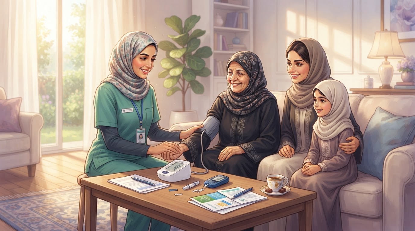 التثقيف الصحي العام للأسرة وعاملي المنزل — رعاية صحية منزلية في جدة