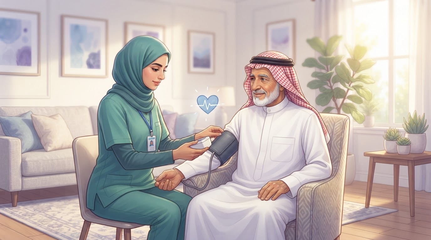 زيارة طبيب قلب منزلي — رعاية صحية منزلية في جدة