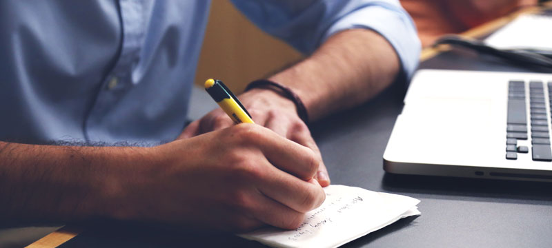 A student focused on a study session at a desk
