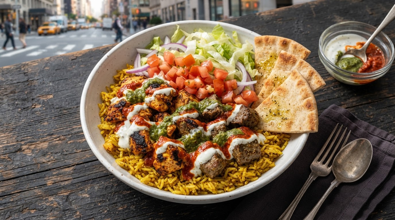 Chicken Over Rice Bowl from Halal Bros 2 Go