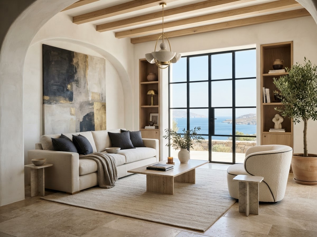 Interiorismo mediterráneo de lujo — inspiración conceptual DornaHouse Atelier