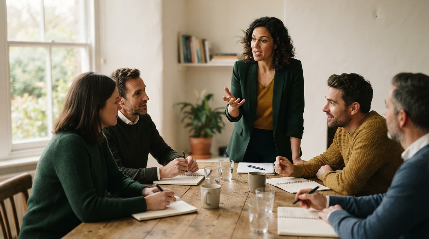 Financial advisors in a workshop training session