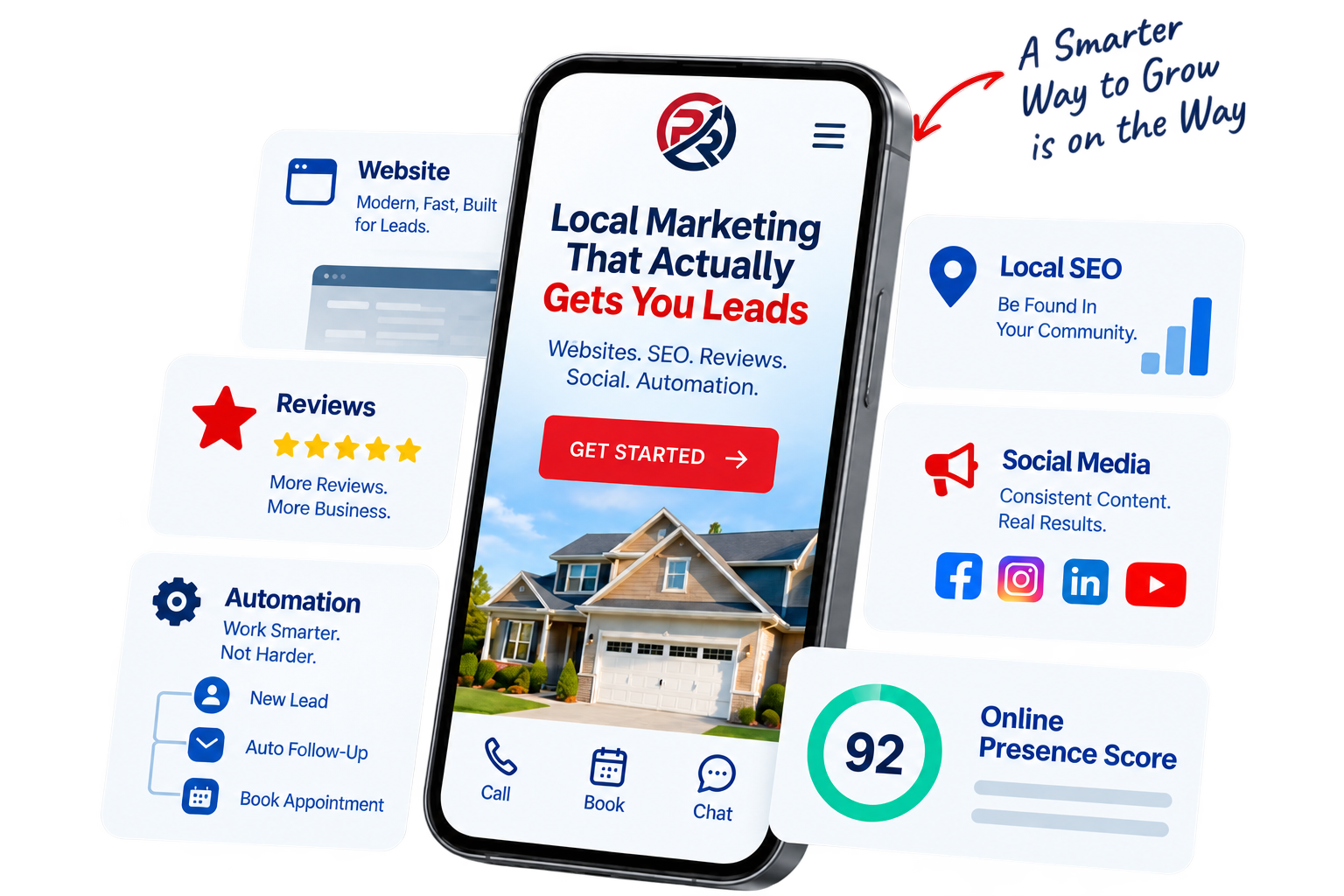 Red Rover Marketing Mobile Showcase - Websites, Reviews, Automation, Local SEO, Social Media, Online Presence