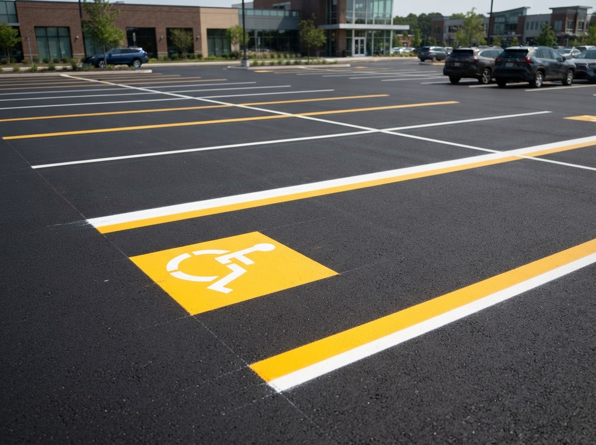 Striping work performed by THE MAIN PAVING LLC