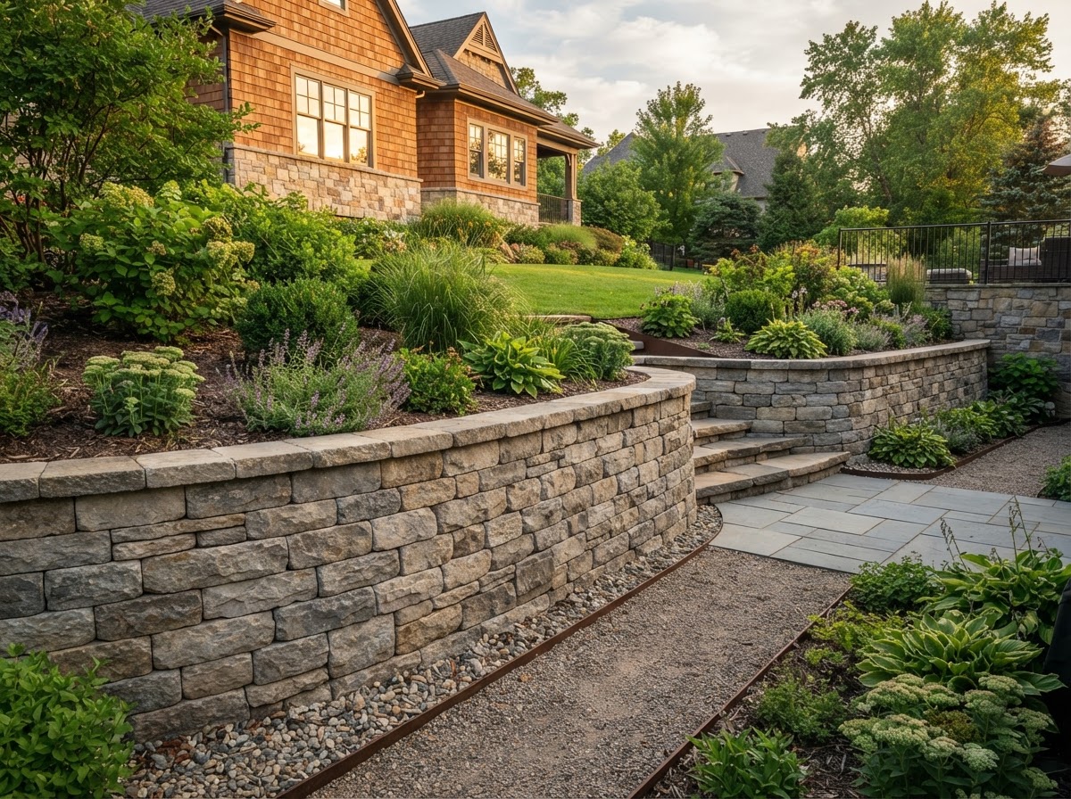 Walls work performed by THE MAIN PAVING LLC
