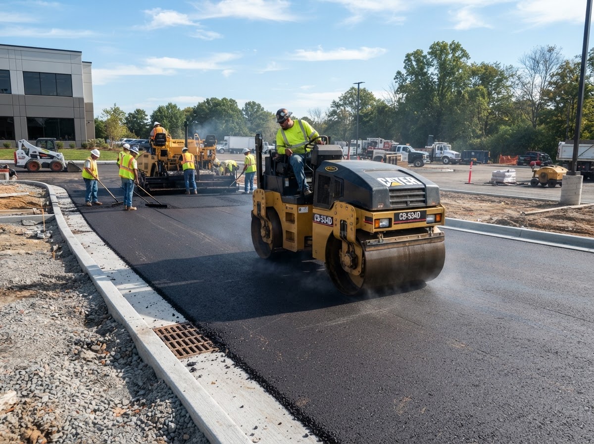 Parking Lot & Private Road work performed by THE MAIN PAVING LLC