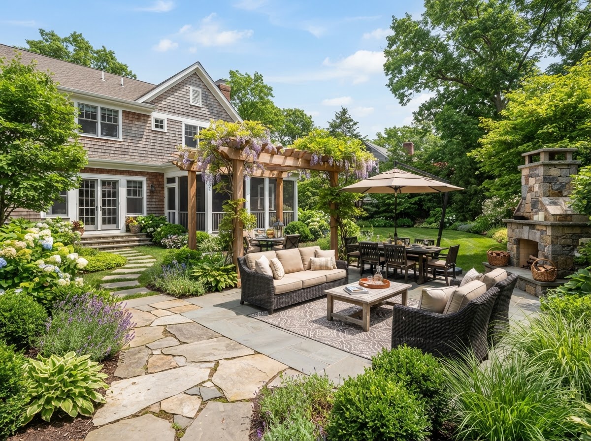 Patios work performed by THE MAIN PAVING LLC