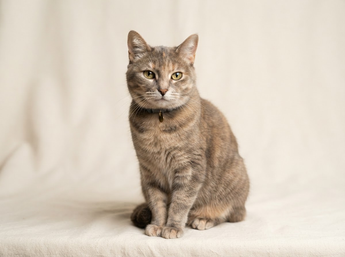 Calm cat representing the Bronze mobile cat groom package
