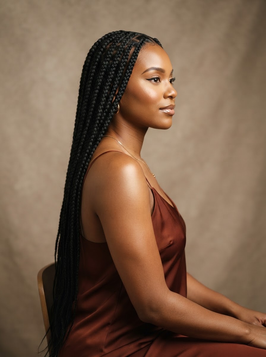 Waist-Length Knotless Braids