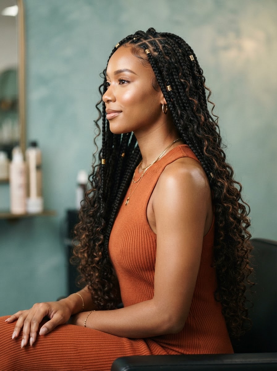 Goddess Knotless Braids