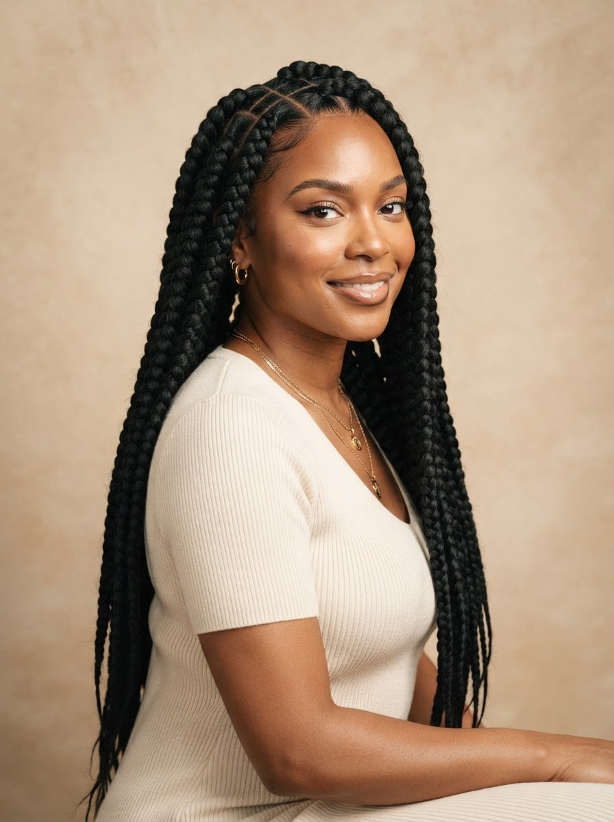Large Knotless Braids