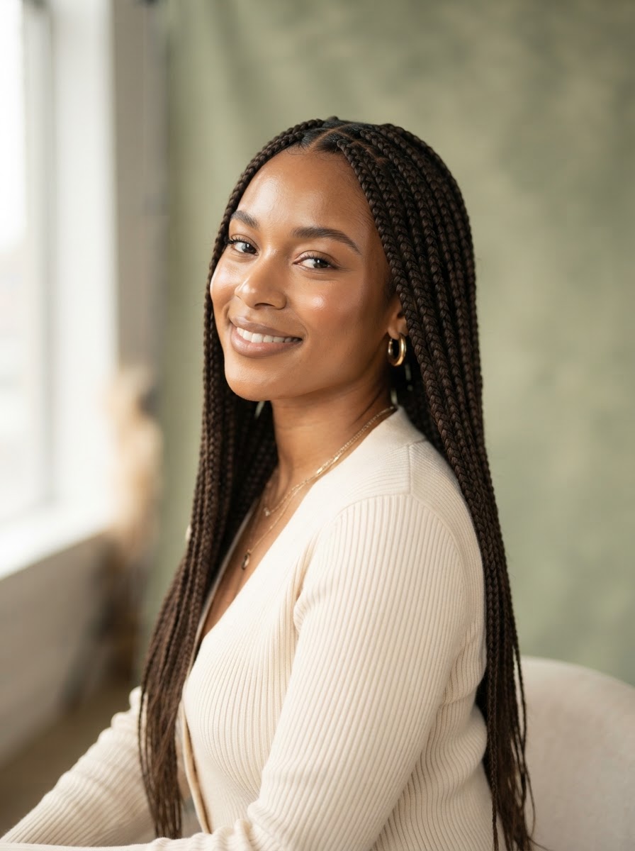 Medium Knotless Braids