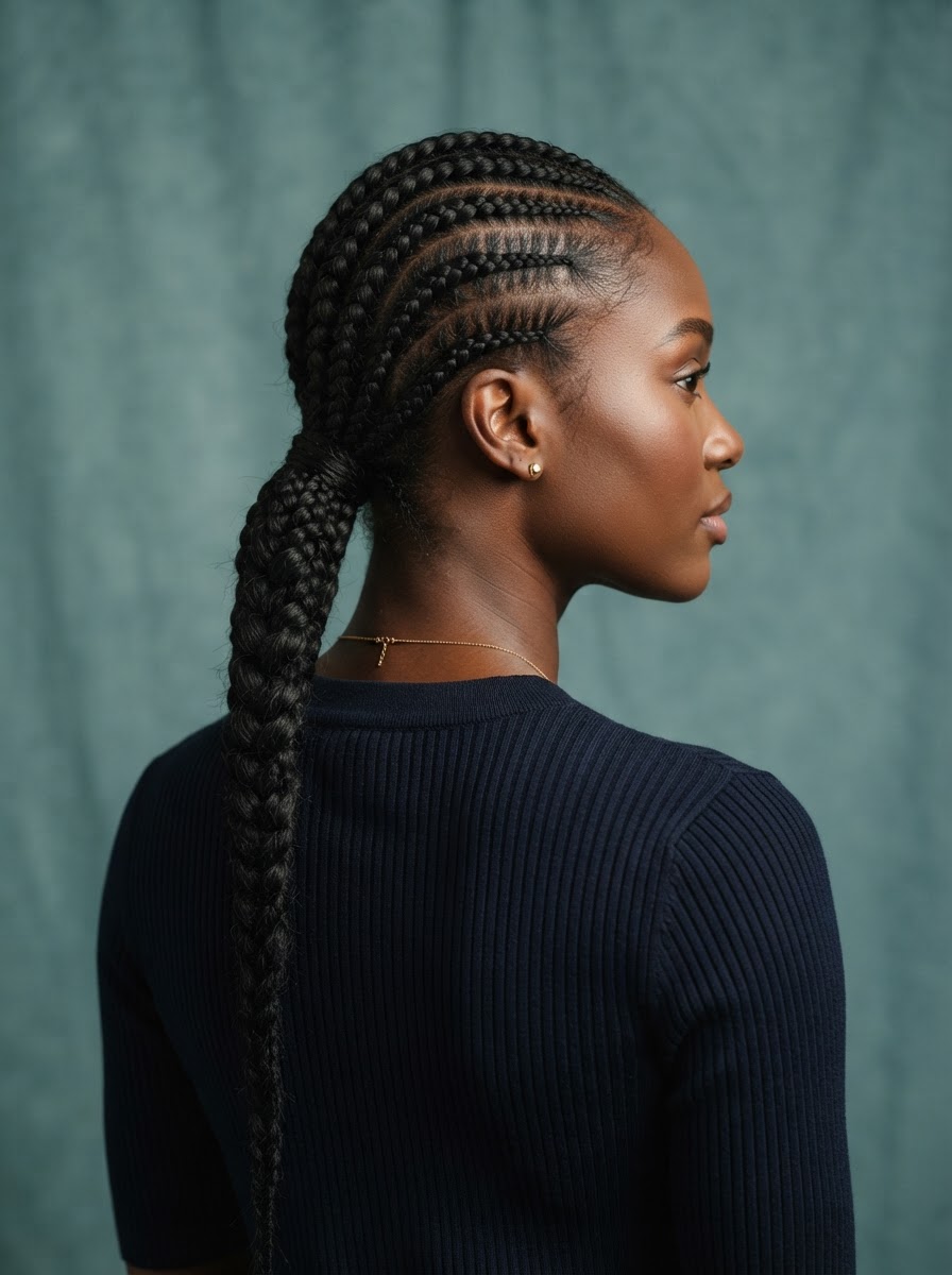 Low Braided Ponytail