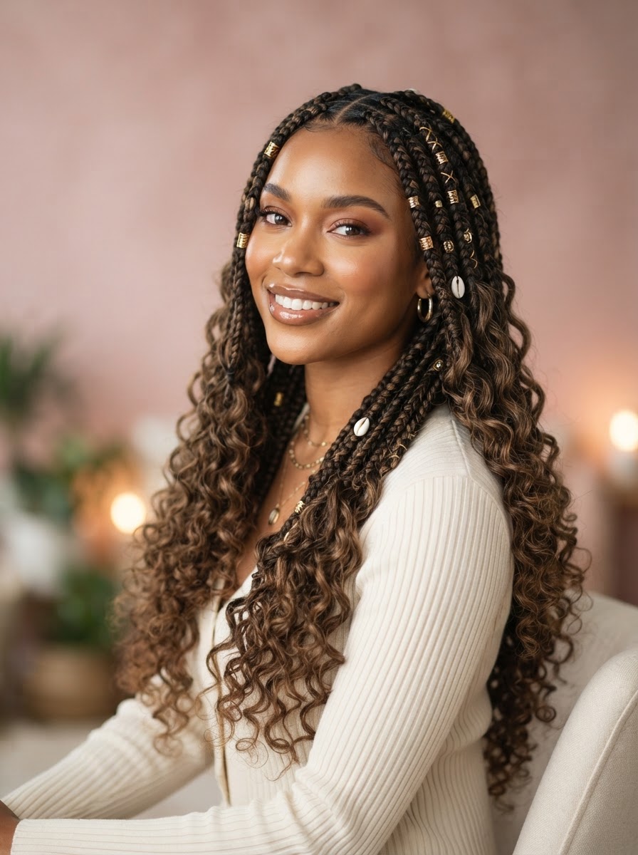 Boho Knotless Braids