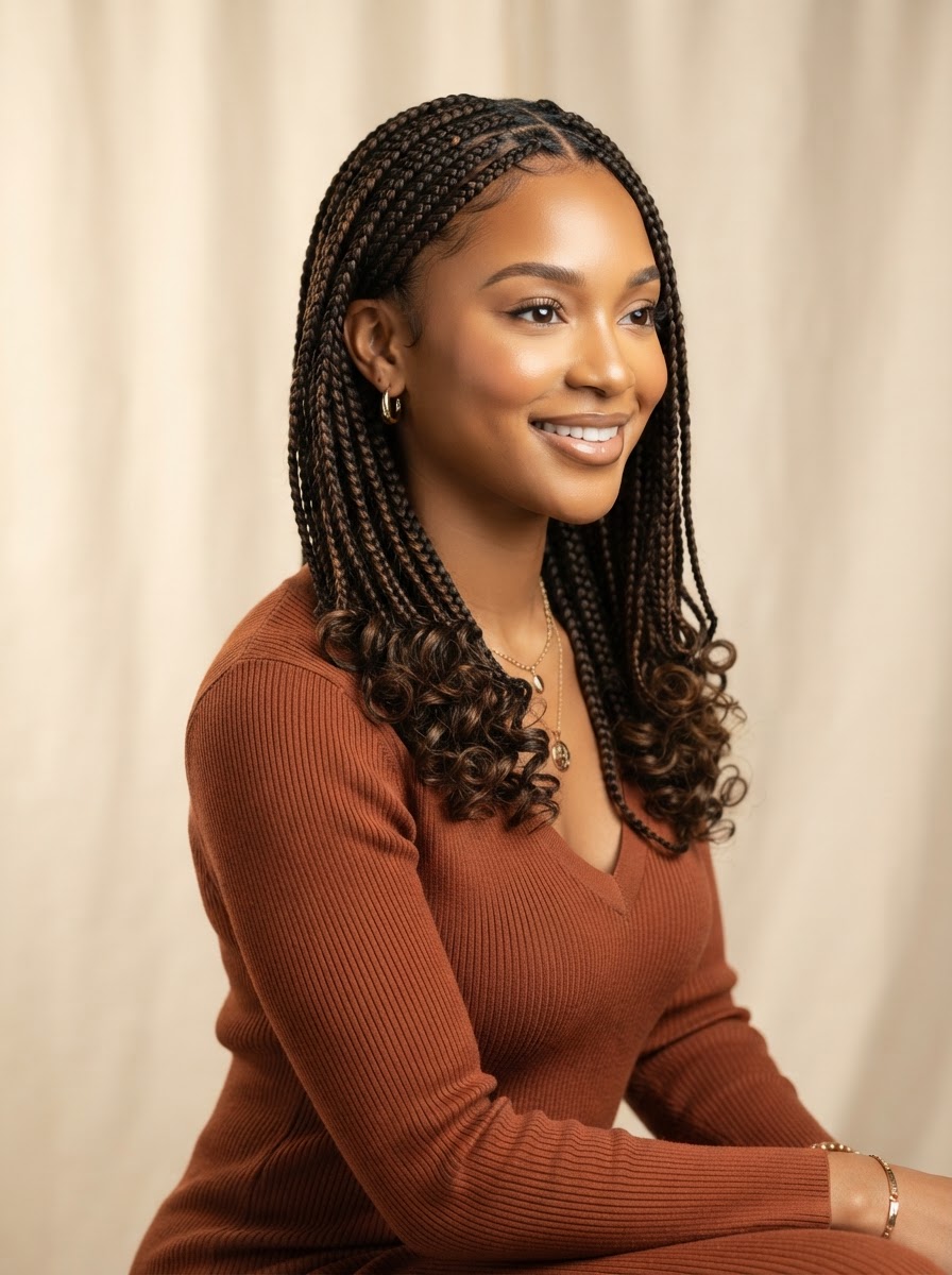 Smedium Knotless Braids