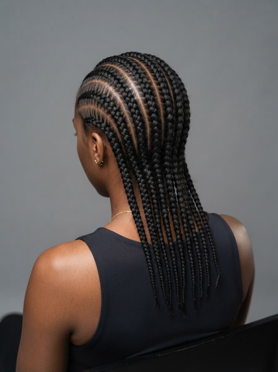 Straight-Back Cornrows