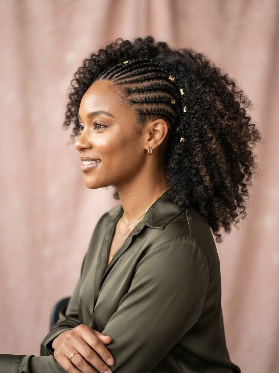 Half Braids Half Curls