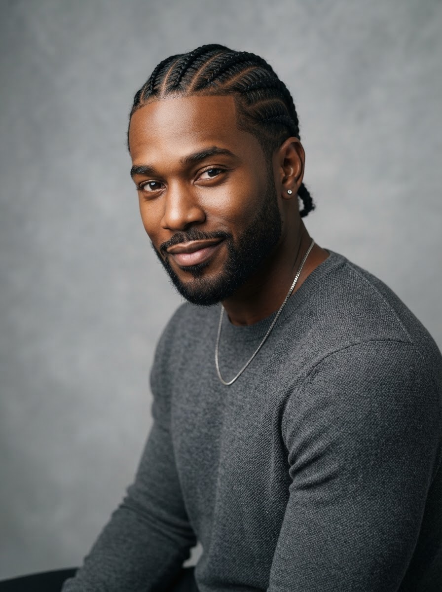 Men's Straight-Back Cornrows