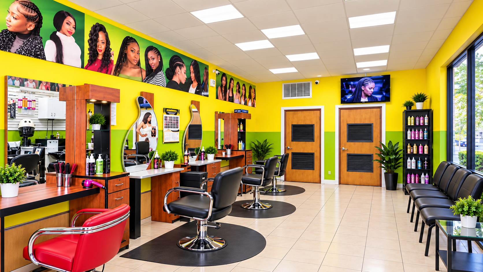 KING UNISEX SALON — a beautifully styled protective braid crown