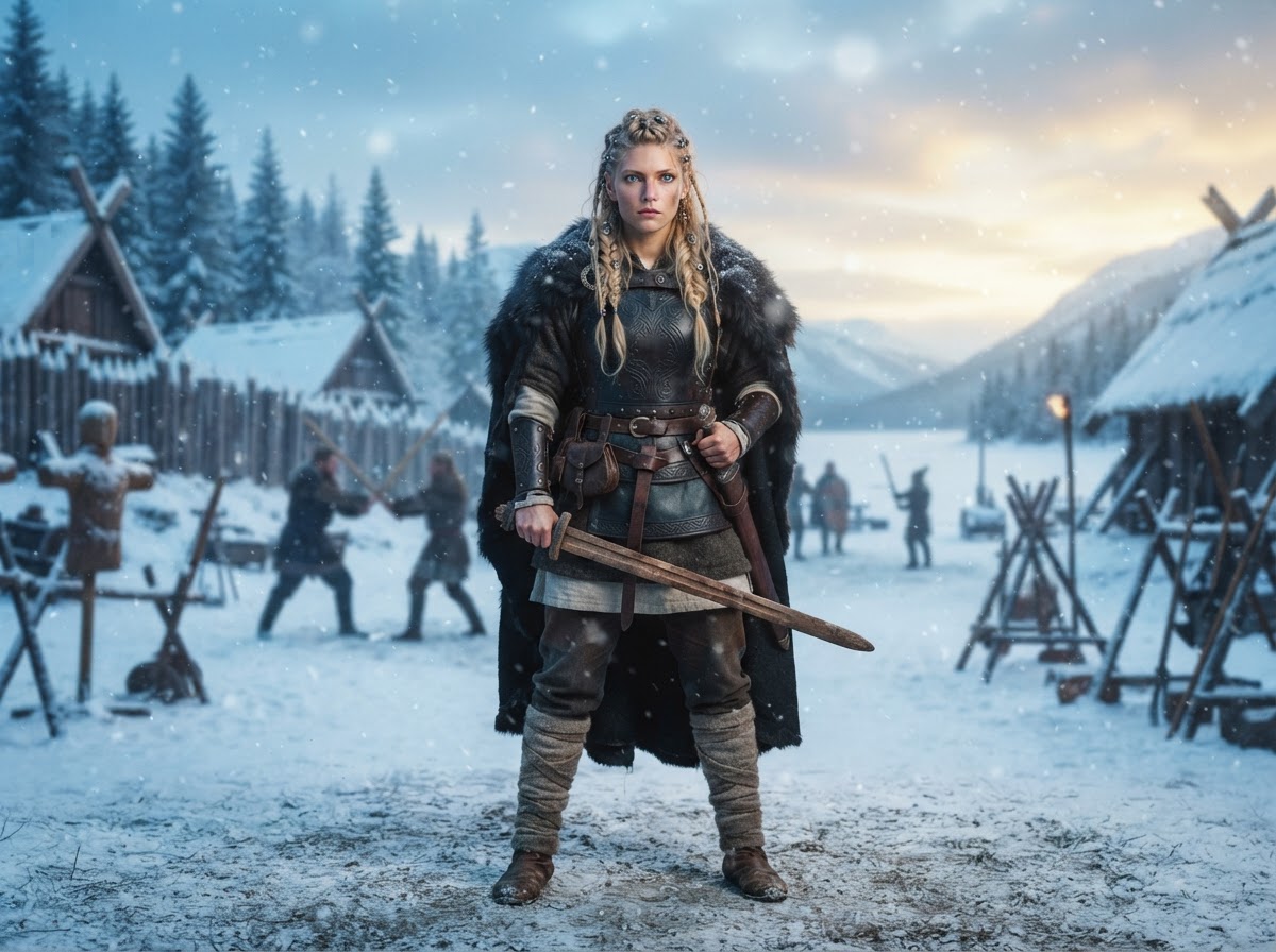 Guerrera vikinga entrenando desde cero en ESTUDIOS ASGARD