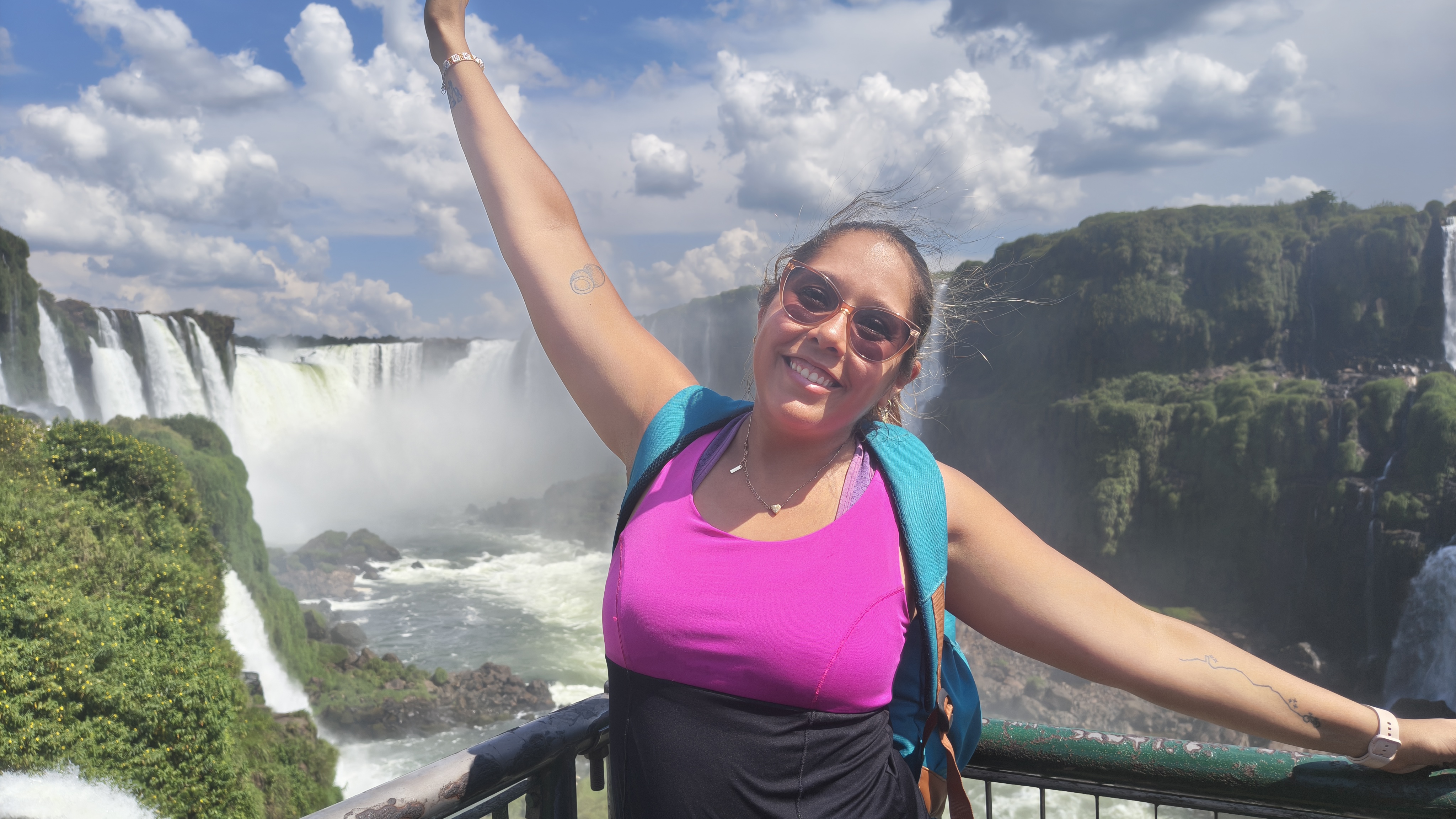 Patricia en Cataratas del Iguazú