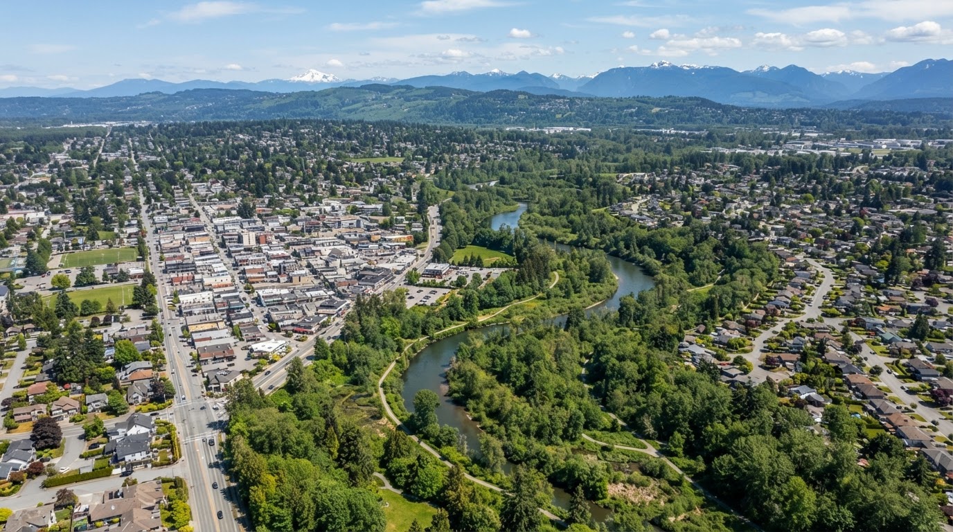 Aerial view of Langley, BC