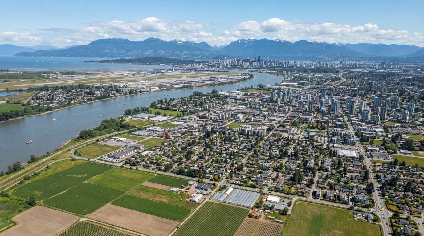 Aerial view of Lower Mainland, BC