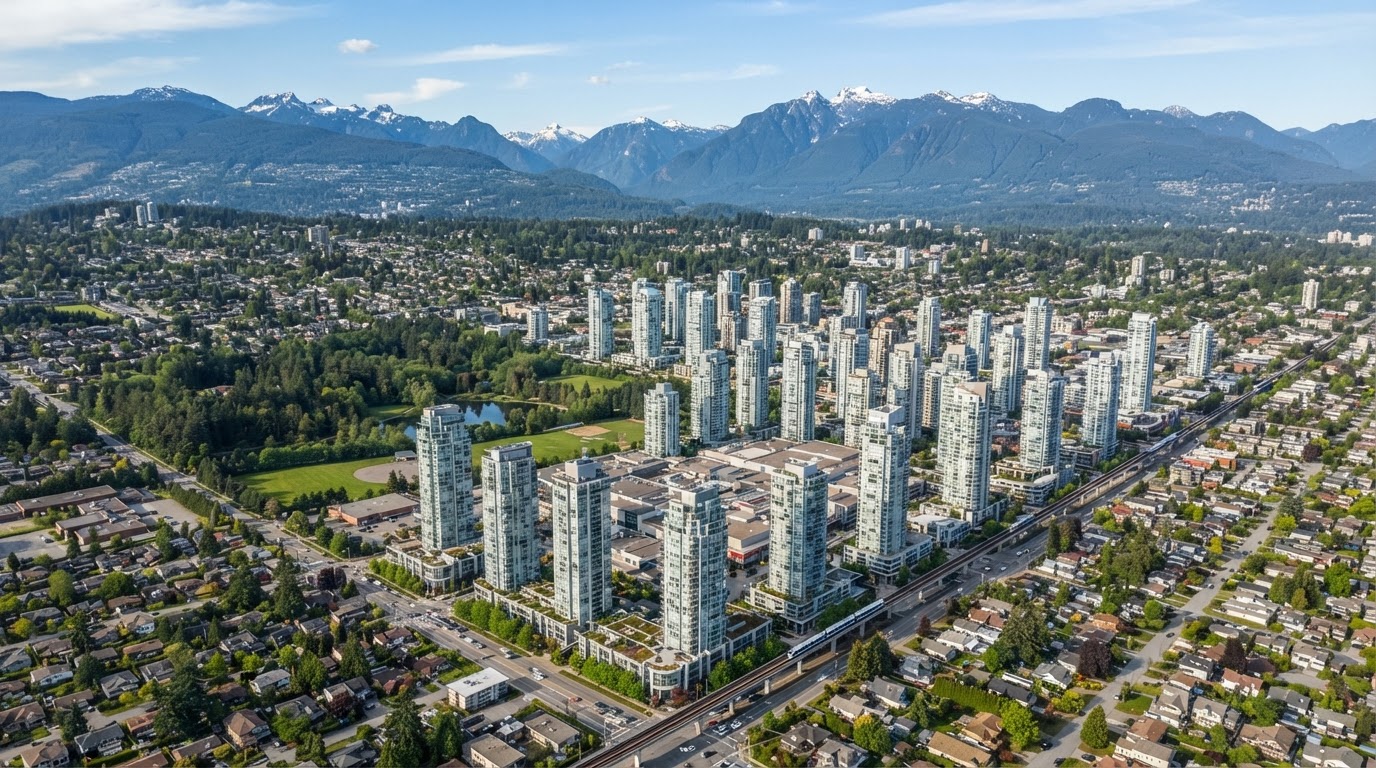 Aerial view of Burnaby, BC