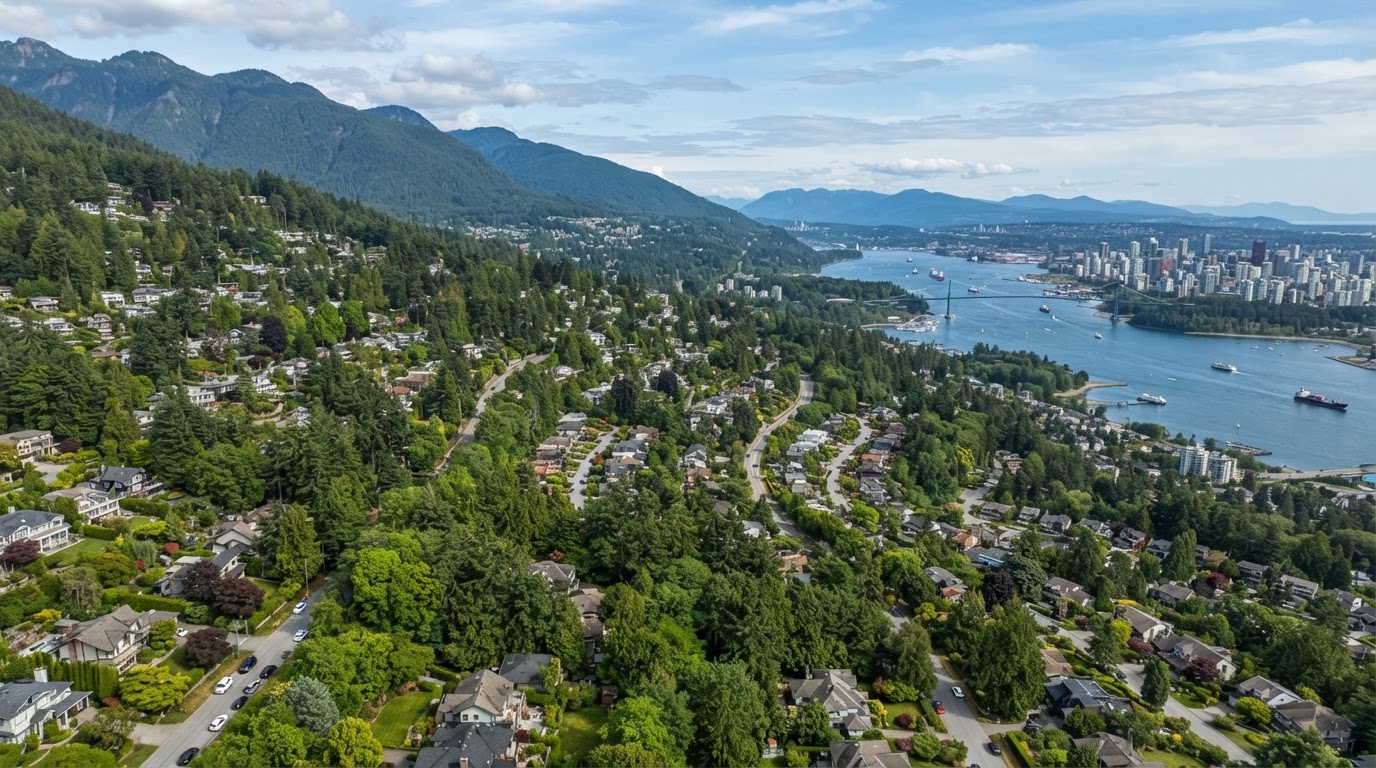 Aerial view of North Vancouver, BC