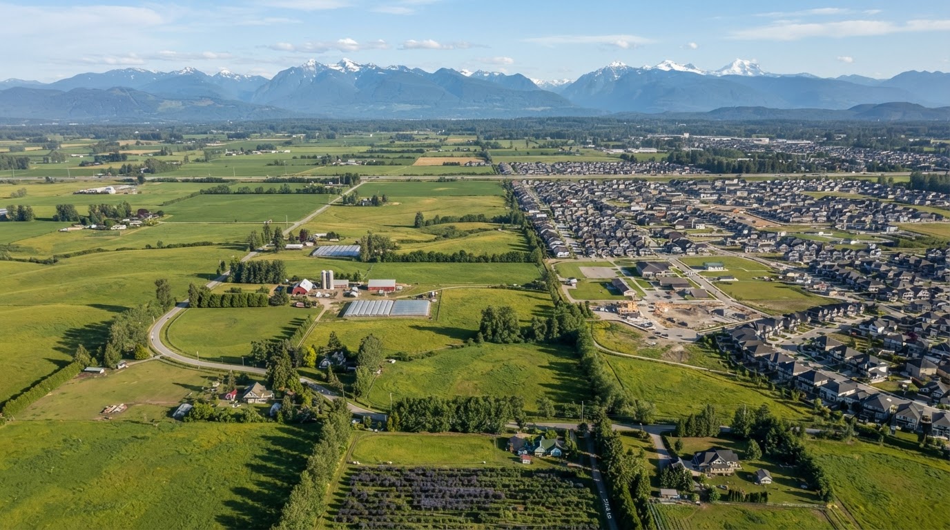 Aerial view of Langley Township, BC