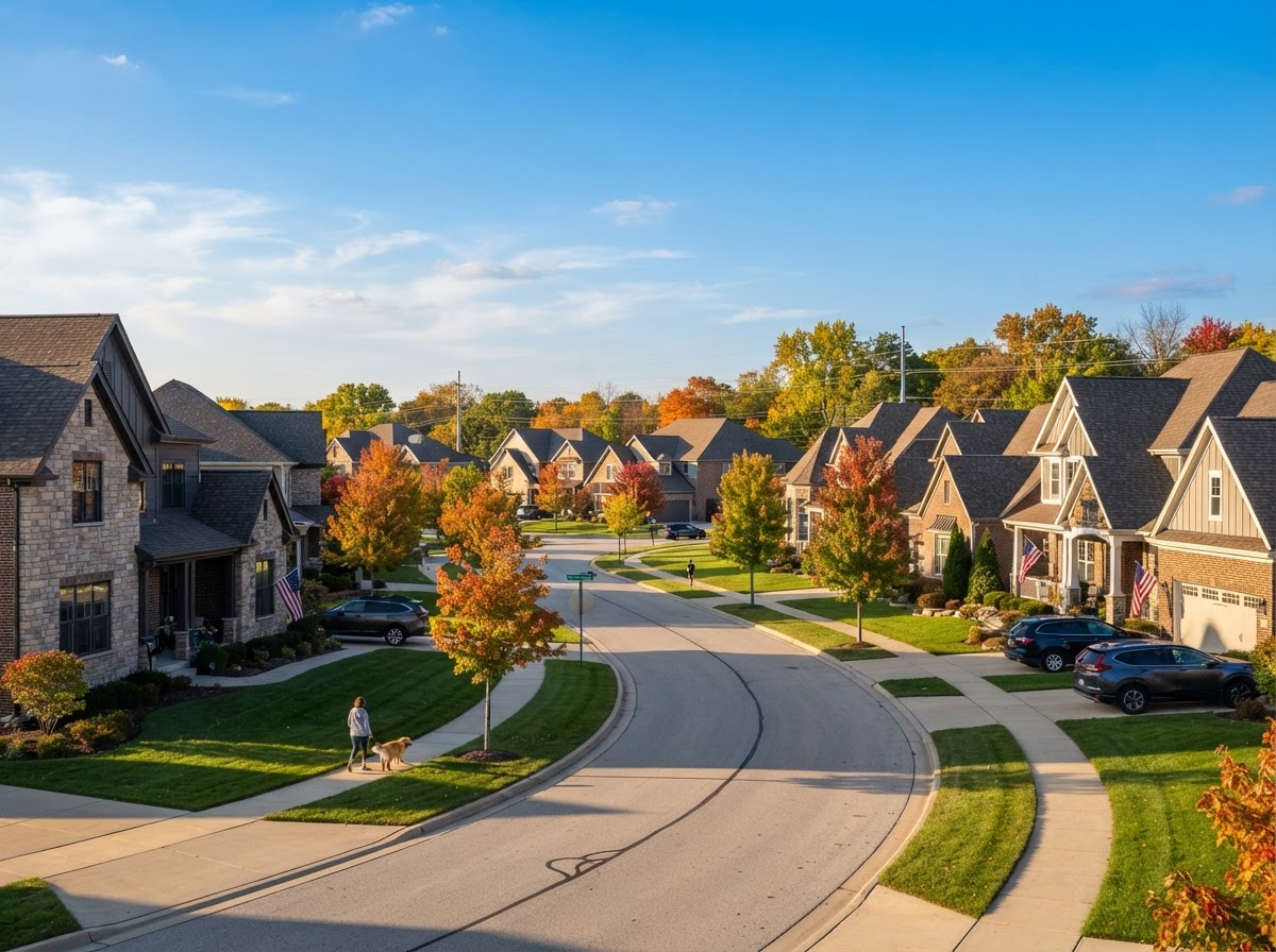 Well-kept suburban McHenry County neighborhood with quality rooflines