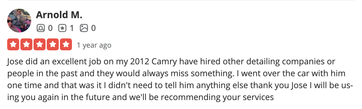 Actual verified review screenshot from Arnold M. - 5 stars for RYNO Classics