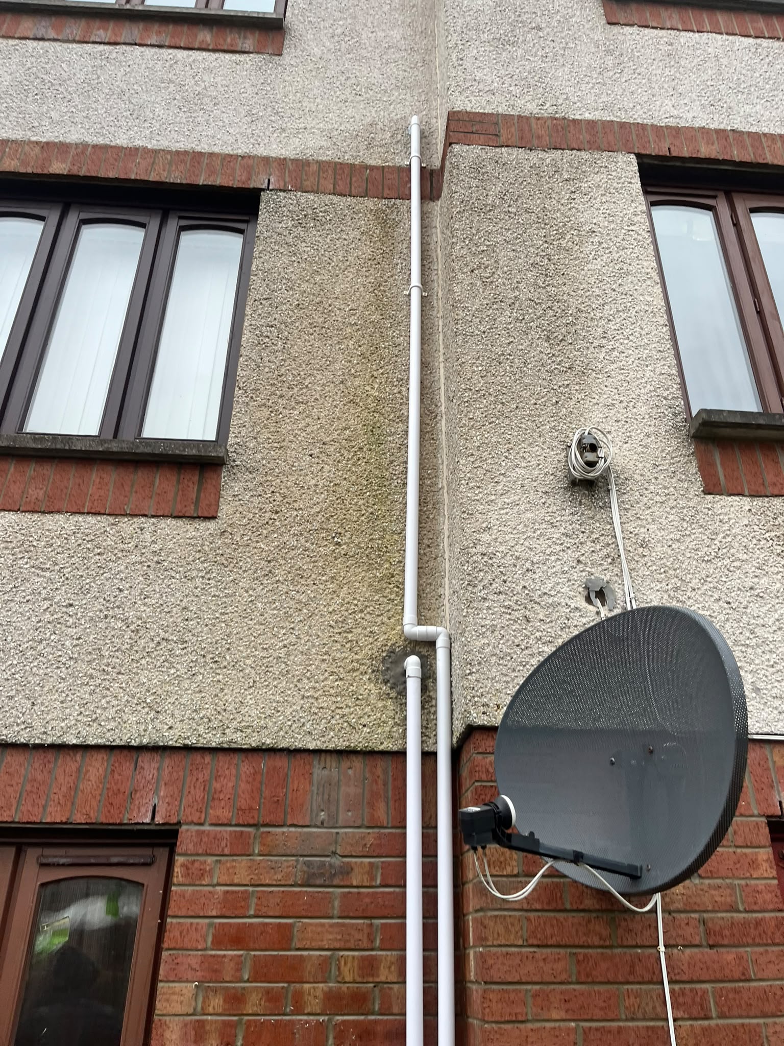 External roughcast leak detection and pipework restoration