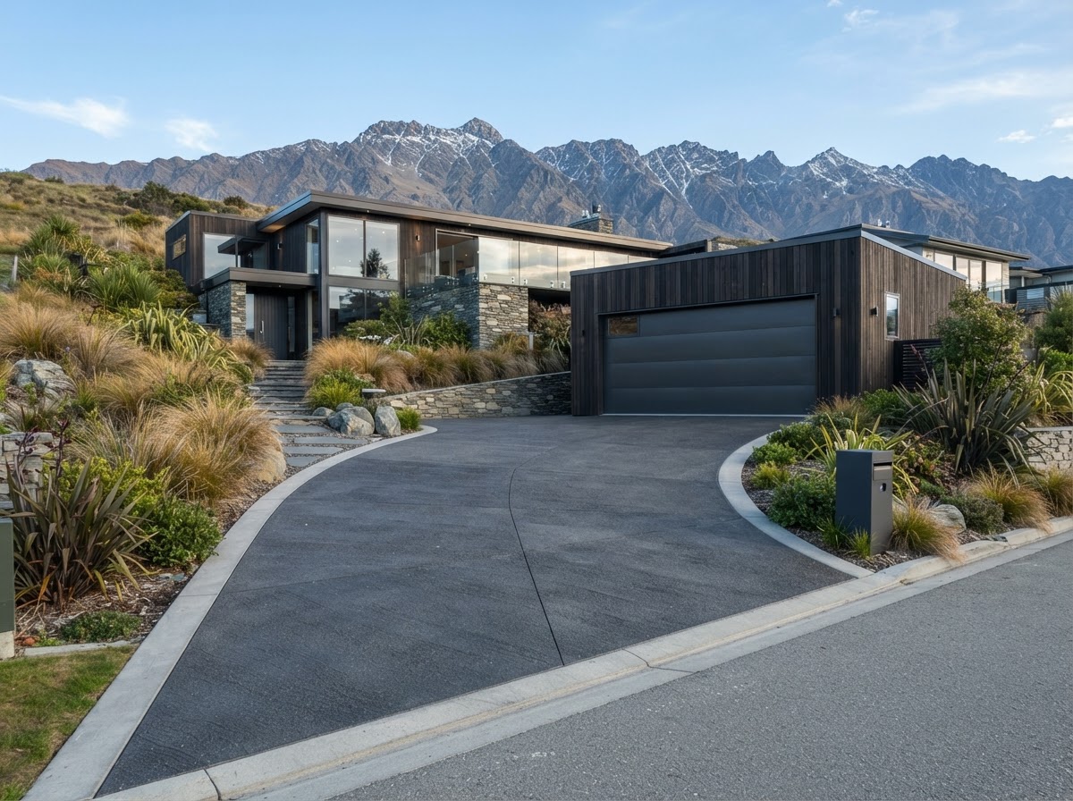 Charcoal Broom Finish Driveway