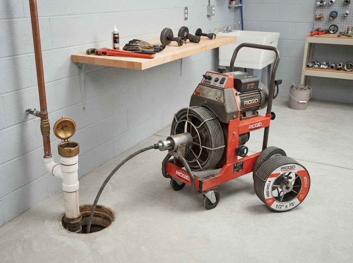 Main Sewer Line Mechanical Cable Snaking