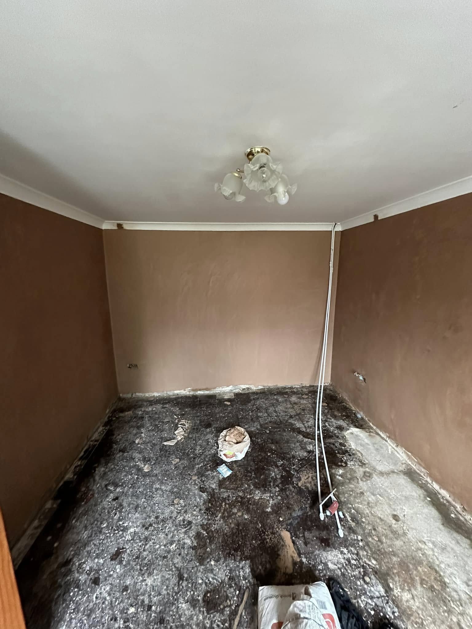 After plastering and construction work