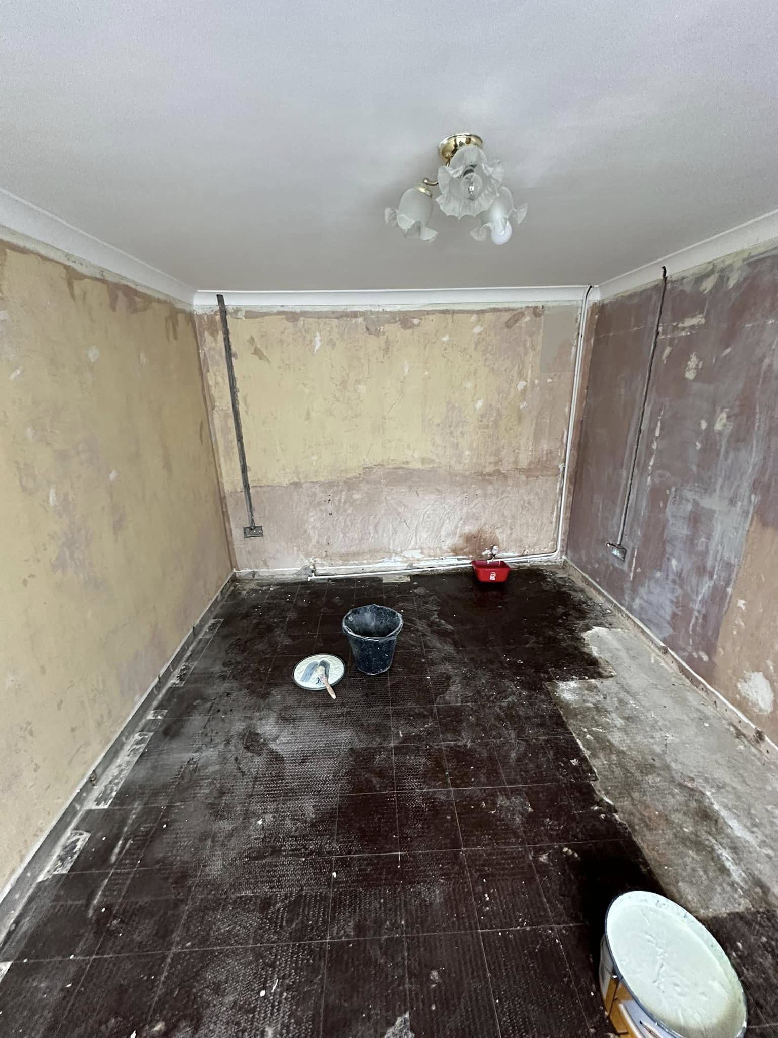 Before plastering and construction work