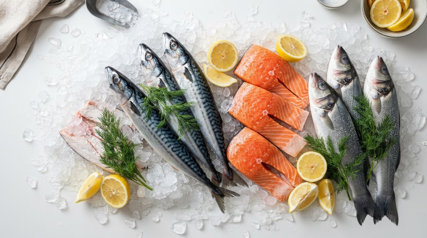 Fresh fish on ice at the No Bones About It fishmonger counter