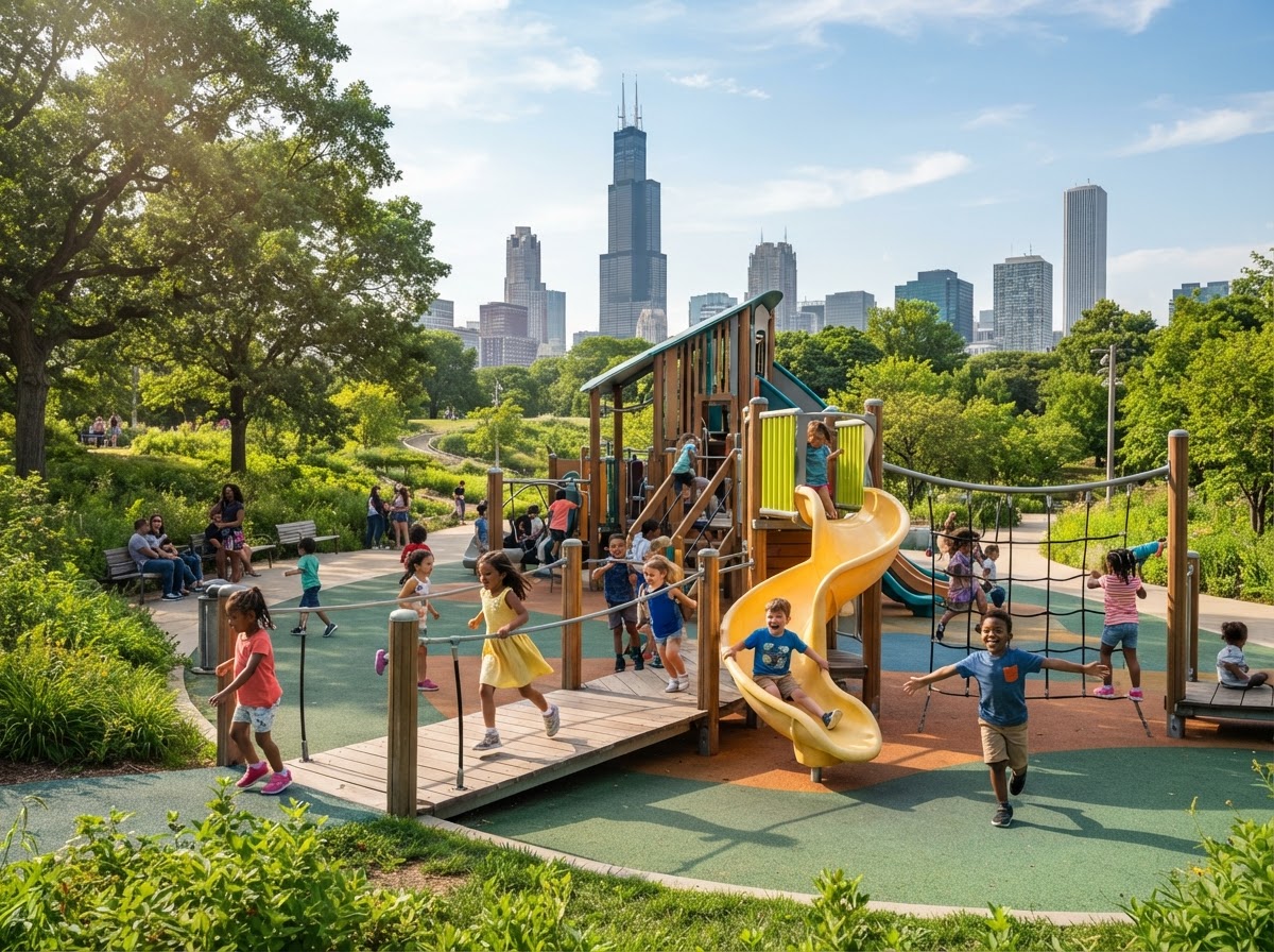 Outdoor play at Chase Park behind the center