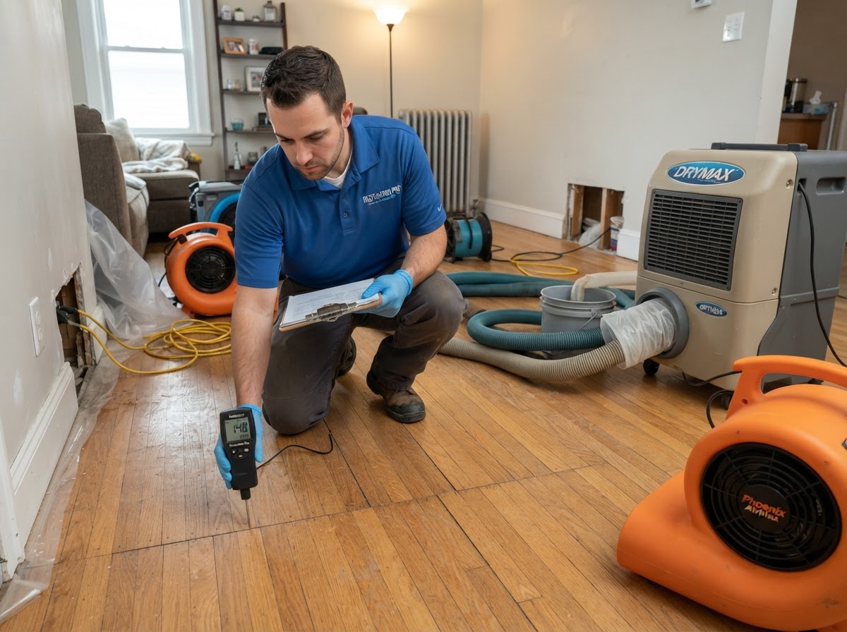 Water damage moisture monitoring and drying near Claremont