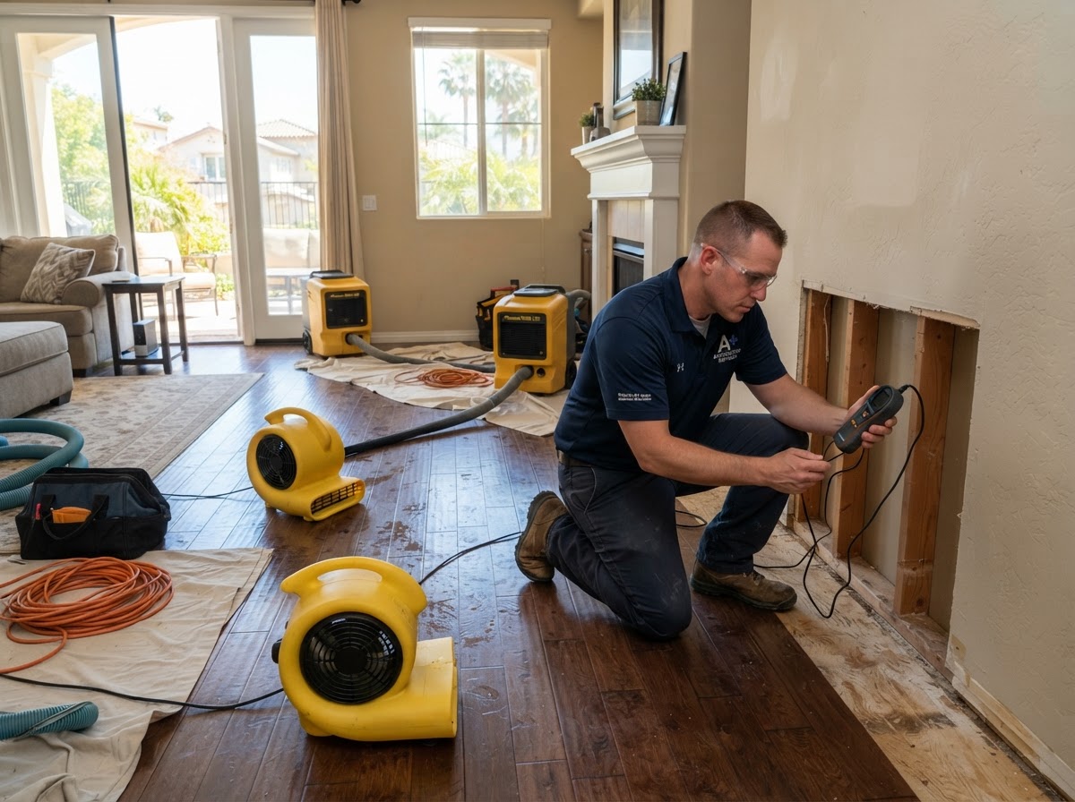 Residential water damage restoration in Claremont