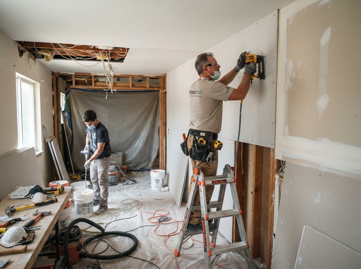 Reconstruction and property damage repairs near Claremont