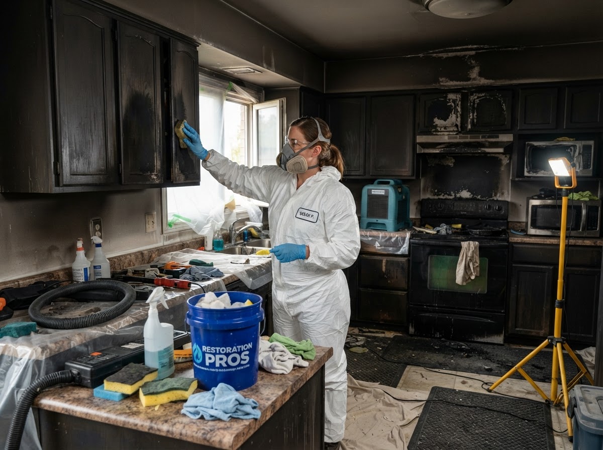 Fire and soot damage restoration near Claremont
