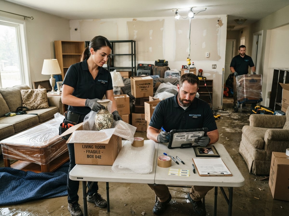 Contents cleaning and pack-out services near Claremont