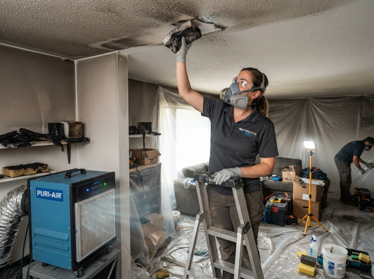 Smoke soot and fire odor removal in Claremont
