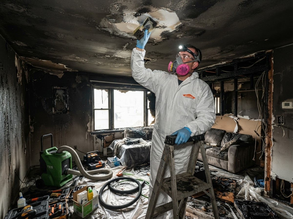 Fire and smoke damage restoration near Claremont