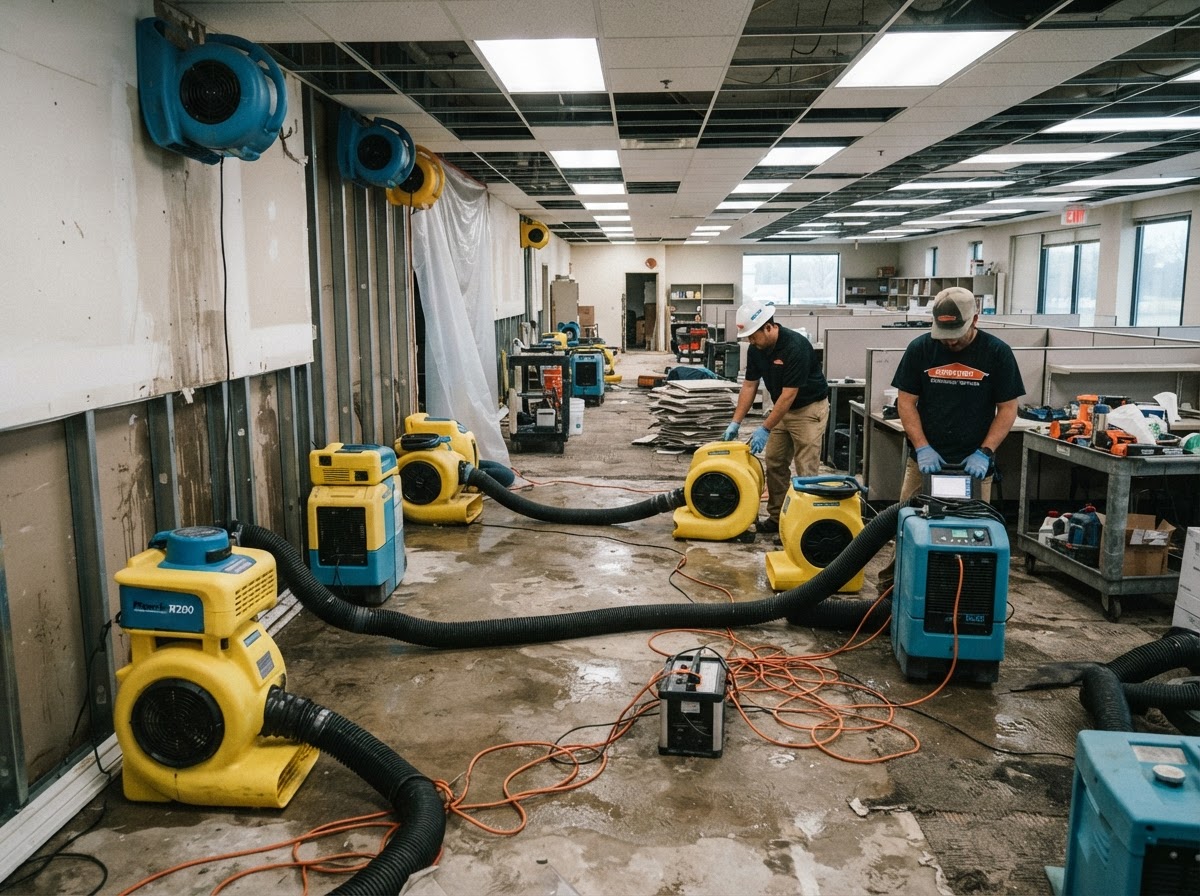 Commercial water and fire damage restoration in Claremont