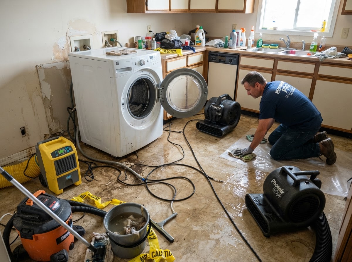 Appliance leak cleanup in Claremont