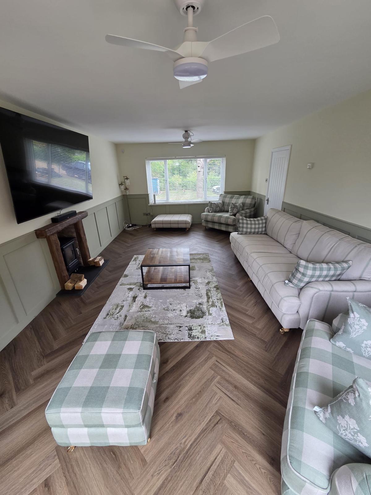FOXECO living room refurbishment and wall panelling in Cambridgeshire