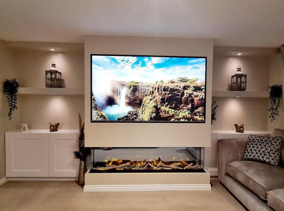 FOXECO bespoke media wall and fitted cabinetry installation in Suffolk